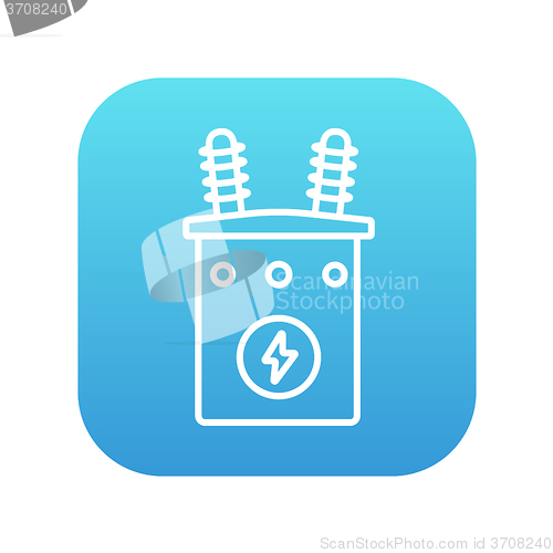 Image of High voltage transformer line icon.