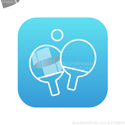 Image of Table tennis racket and ball line icon.