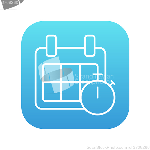 Image of Calendar and stopwatch line icon.