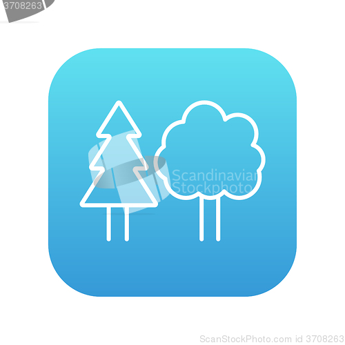 Image of Trees line icon.
