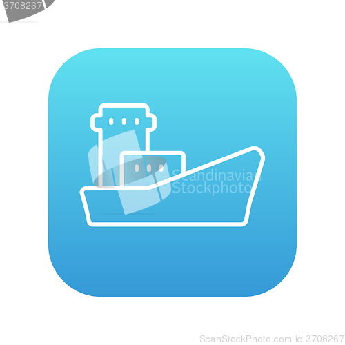 Image of Cargo container ship line icon.