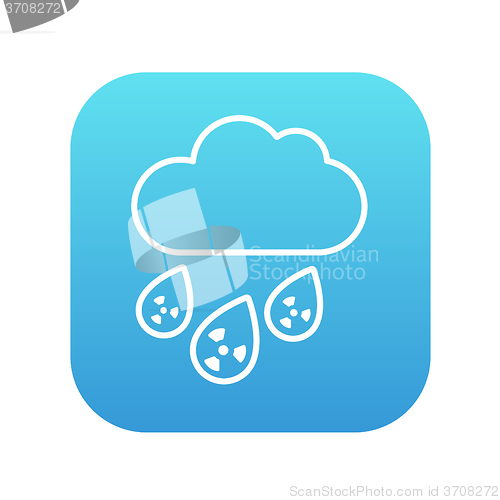 Image of Radioactive cloud and rain line icon.
