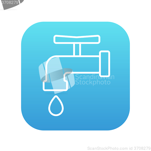 Image of Faucet with water drop line icon.