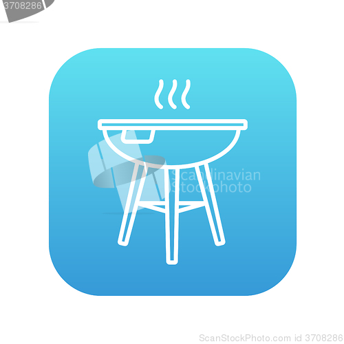 Image of Kettle barbecue grill line icon.