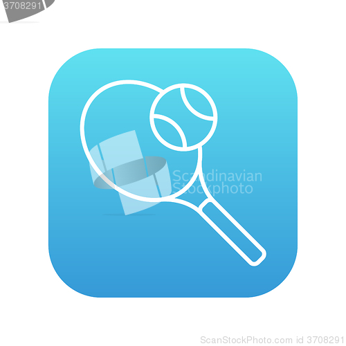 Image of Tennis racket and ball line icon.