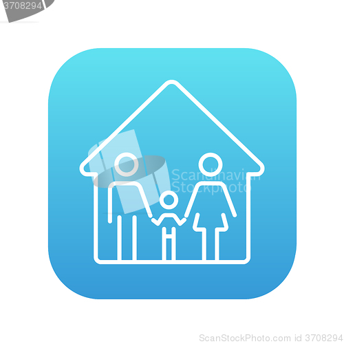 Image of Family house line icon.