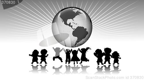 Image of kids and world