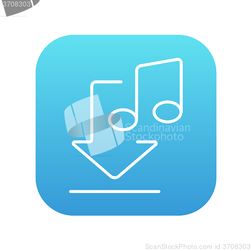 Image of Download music line icon.