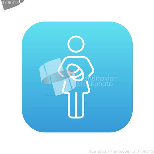 Image of Woman holding baby line icon.