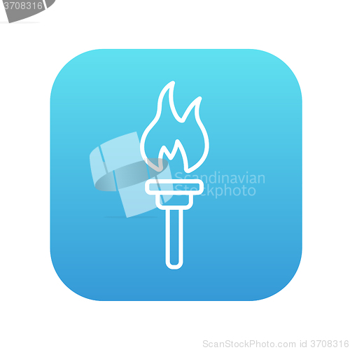 Image of Burning olympic torch line icon.