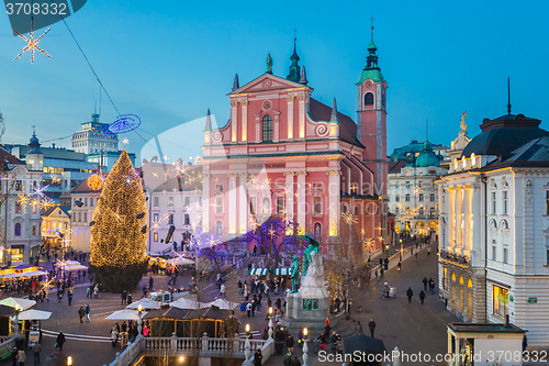 Image of Ljubljana in  Christmas time, Slovenia.