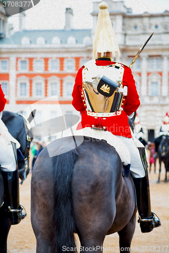 Image of in london england horse and cavalry for    the queen