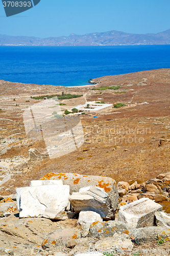 Image of sea in delos   the historyca  site