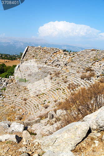 Image of  ruins     from the hill in asia turkey selge old  