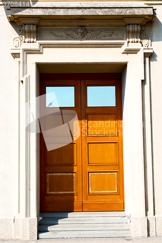 Image of detail  italy land  and wood the historical gate