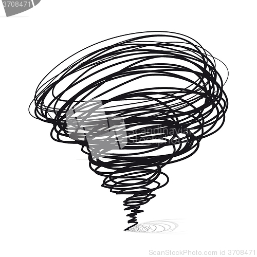Image of Vector hand-drawn illustrations. Cyclone tornado