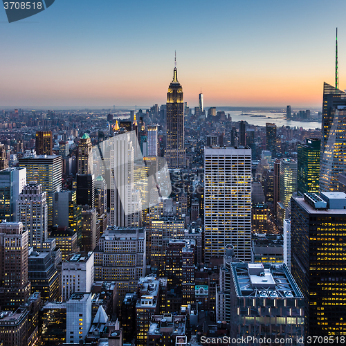 Image of New York City Manhattan downtown skyline.