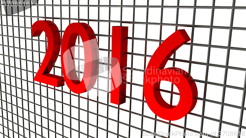 Image of year 2016 over wire background