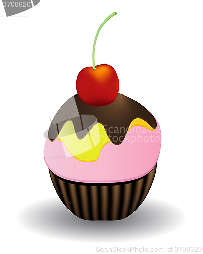 Image of cake with cherry