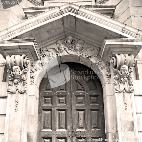 Image of door st paul cathedral in london england old construction and re