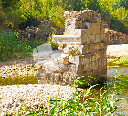 Image of olympos  mountain bush  anatolia heritage ruins   from the hill 
