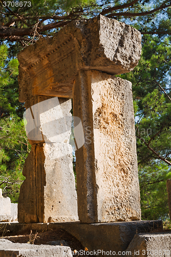 Image of  ruins stone    antalya  arykanda y and  old  temple