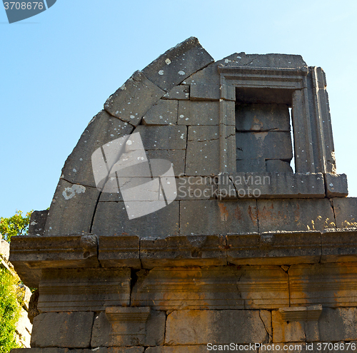 Image of  anatolia heritage ruins   from the hill in asia turkey termesso