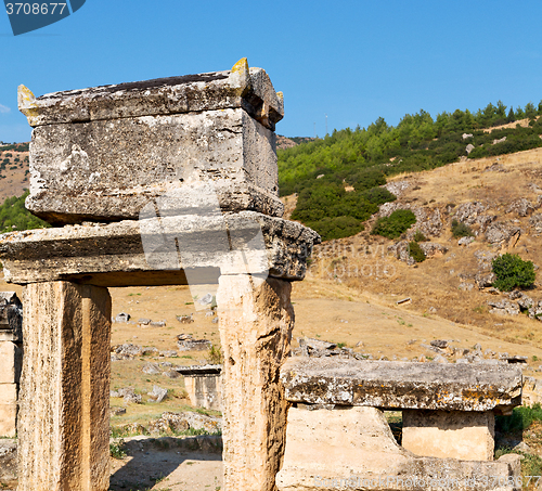Image of and the roman temple history pamukkale    old construction in as