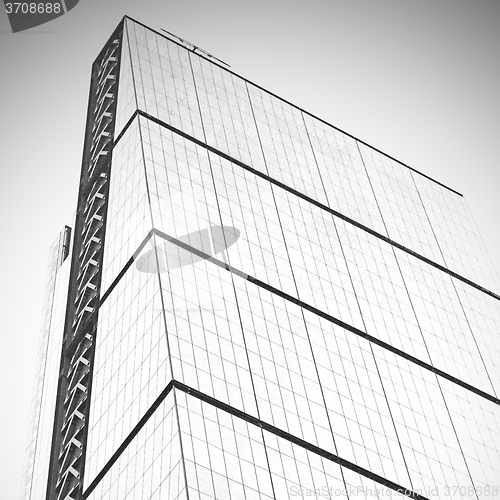 Image of new building in london skyscraper financial district and window
