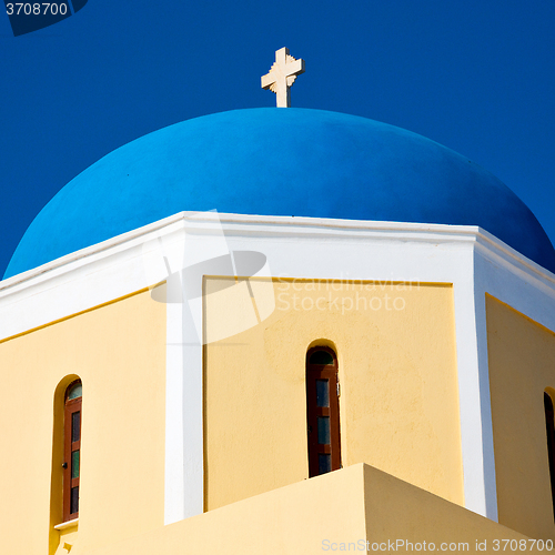 Image of in santorini greece old construction and the sky