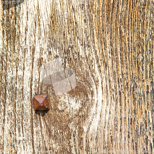 Image of abstract texture of a brown antique wooden old door in italy   e