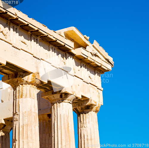 Image of historical   athens in greece the old architecture and historica