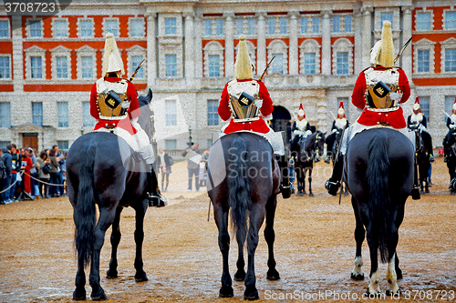 Image of for    the queen in london england horse and cavalry 