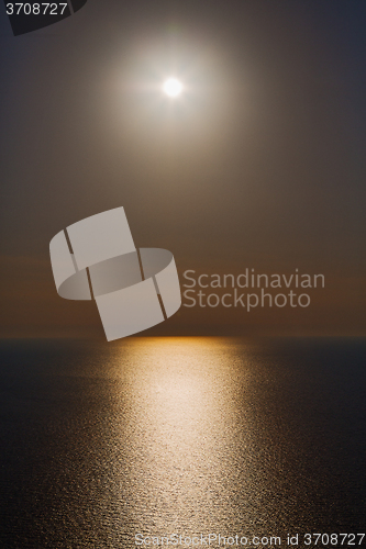 Image of in santorini    greece sunset and  sea