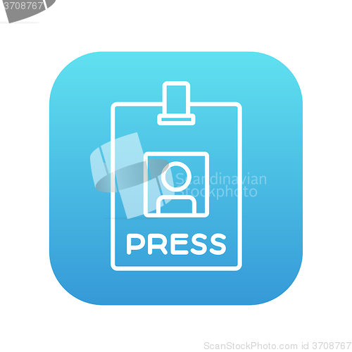 Image of Press pass ID card line icon.