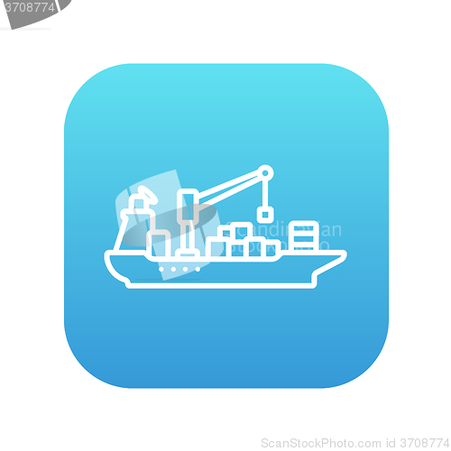 Image of Cargo container ship line icon.