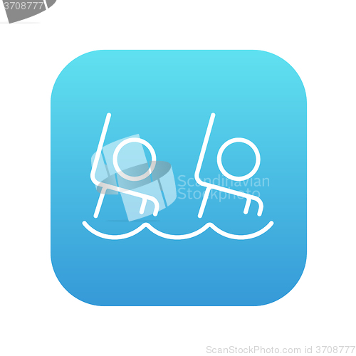Image of Synchronized swimming line icon.