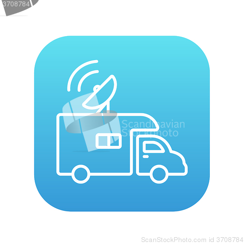 Image of Broadcasting van  line icon.