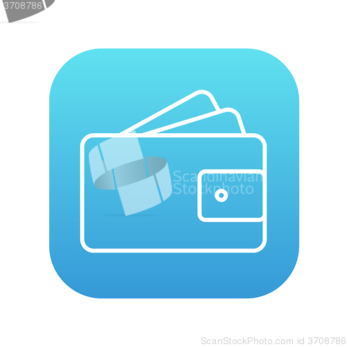 Image of Wallet with money line icon.