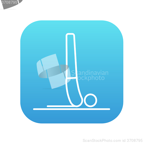 Image of Man practicing yoga line icon.