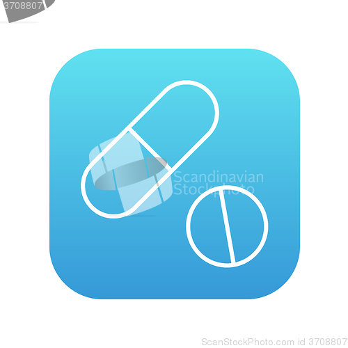 Image of Pills line icon.