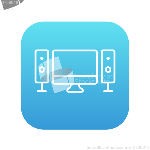 Image of  Home cinema system line icon.