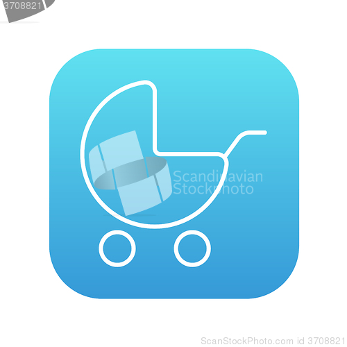 Image of Baby stroller line icon.