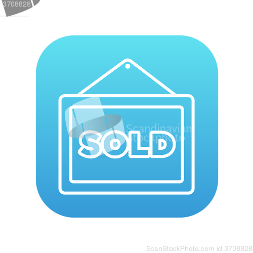 Image of Sold placard line icon.