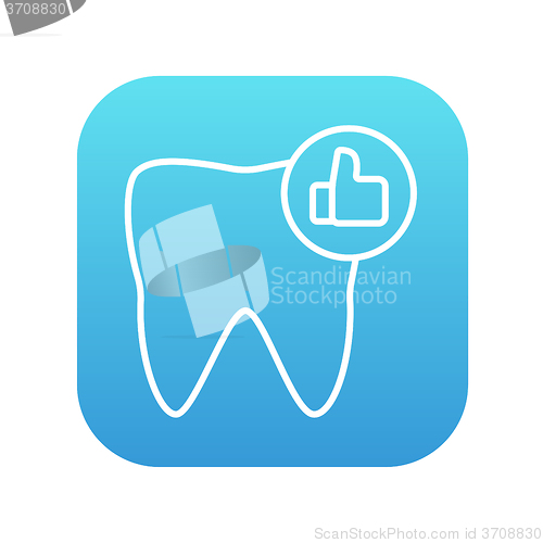 Image of Healthy tooth line icon.