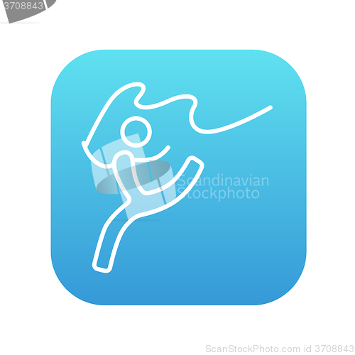 Image of Gymnast with tape line icon.