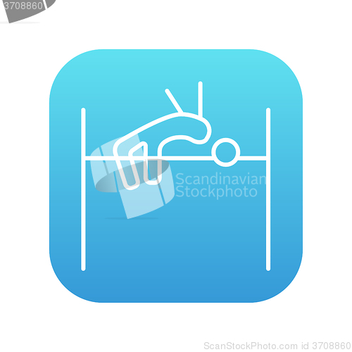 Image of High jump line icon.