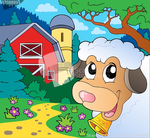 Image of Farm theme with lurking sheep