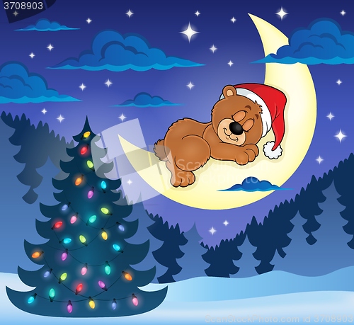 Image of Christmas sleeping bear theme image 1
