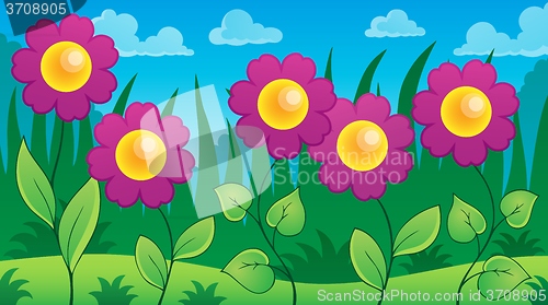 Image of Flowers on meadow theme 7